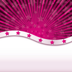 Pink abstract background with stars, Vector illustration