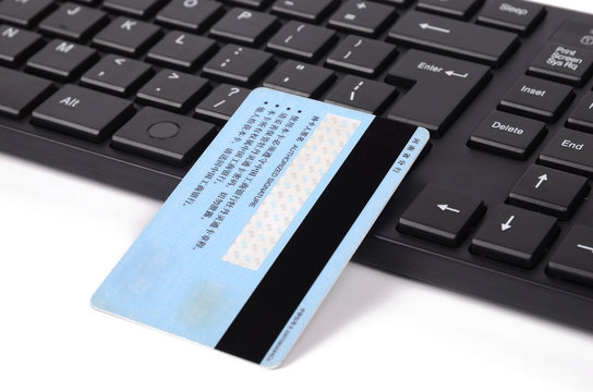 Computer keyboard and credit card