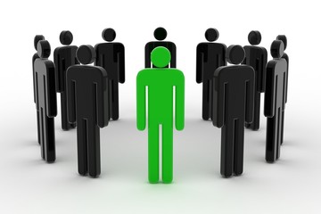 Teamwork. White background, 3d render