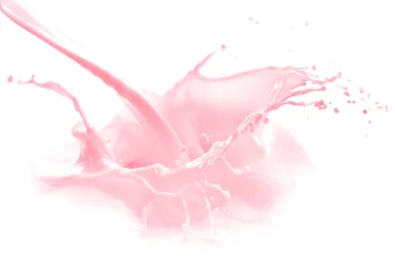 Printed kitchen splashbacks Milkshake strawberry milk splash