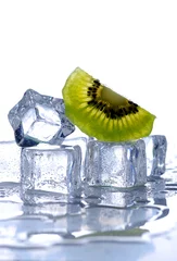 Plexiglas foto achterwand ijsblokjes en kiwi - twee © al62