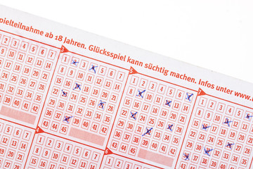 Lotto Tippschein  ausgefüllt