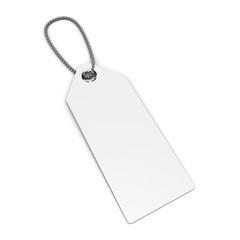 Blank white tag isolated on the white background