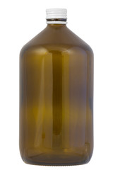 Butelka szklana. Izolowany na białym tle. Izolowany ze ściezką