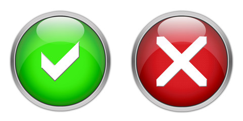 Pro und Kontra Button rot und grün key