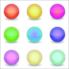 Set of colourful buttons - vector