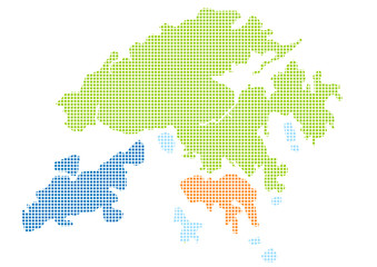 Fototapeta na wymiar Map of Hong Kong - Colour check