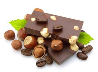 chocolate with nuts and coffe