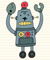 Deurstickers Vector Boze Robot © tanaya