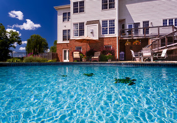 Backyard swimming pool and patio