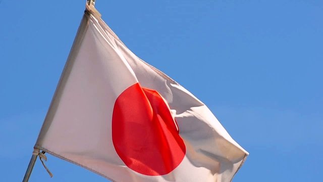 Clip - japanese flag blowing in the wind