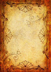 Vintage background with flower and leaf