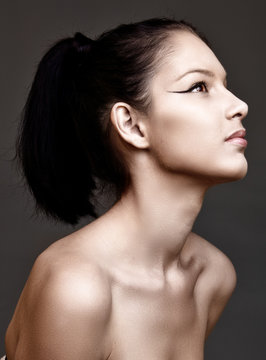 beautiful woman with eyeliner