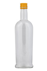 Szklana butelka. Izolowany ze ściezką.