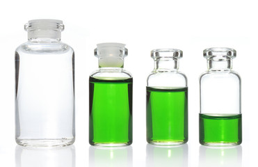 collection of Glass bottle isolated on white