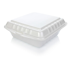 Styrofoam of food container isolated on white