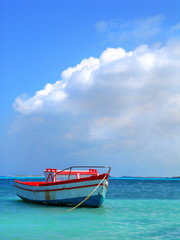 Naklejka na ściany i meble Fisherman's boat in Aruba