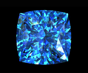 Jewelry gems shape of square. Swiss blue topaz