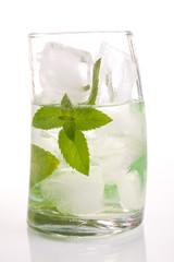 Tall drink with mint and ice