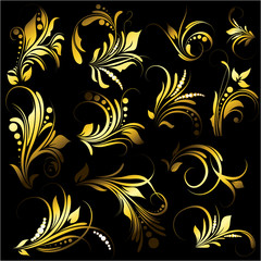 Flourish Golden Elements Designs