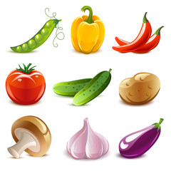 Glossy vegetable set