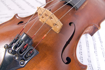 Naklejka premium part of an old violin ..