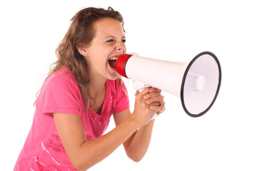 Teenager mit Megafon