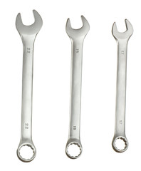 set of wrench tool isolated on white