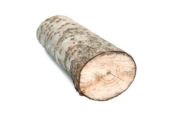Aspen log isolated on white background