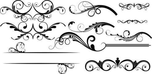 Ornate Style Swirl Design Floral Elements