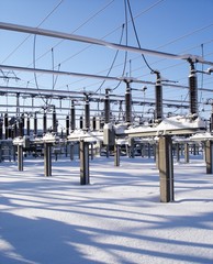 Umspannwerk im Winter