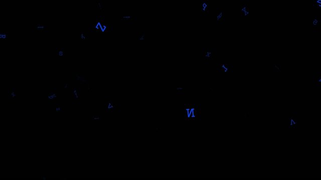 pioggia di lettere blu