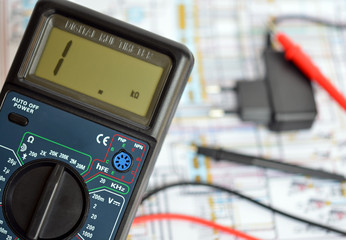 Fototapeta premium Technology bacground, digital multimeter