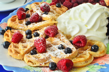 Waffles with berries