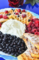 Waffles with berries