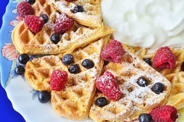 Waffles with berries
