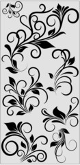 Set Of Decorative Vintage Style Floral Designs