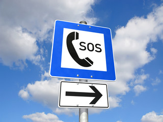 Schild SOS-Telefon