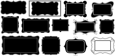 Black Shape Picture Frames Illustration