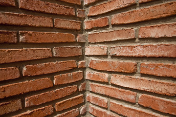 Pared de ladrillo rojo