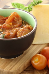 pizza or pasta sauce and parmesan cheese