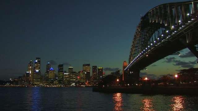 Sydney Harbour Aerial Night