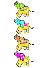 Fototapeta premium elephants indiens