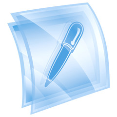 pen icon blue, isolated on white background