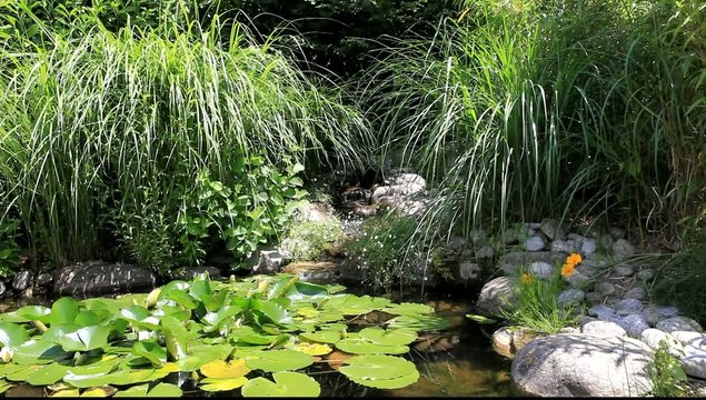 petit bassin de jardin aquatique