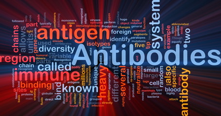 Antibodies immunity background concept glowing