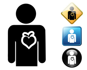 Cardiology system pictogram and signs