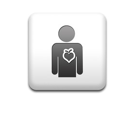 Boton cuadrado blanco sistema cardiaco