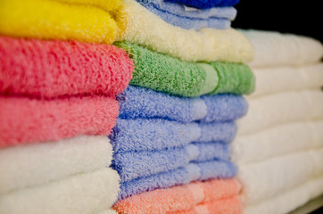 Obraz na płótnie Canvas Colored Towels closeup