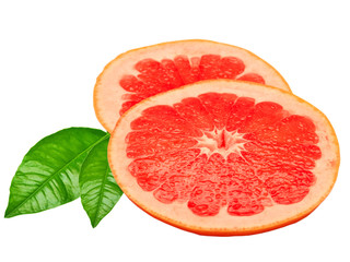 red grapefruit isolated on white background